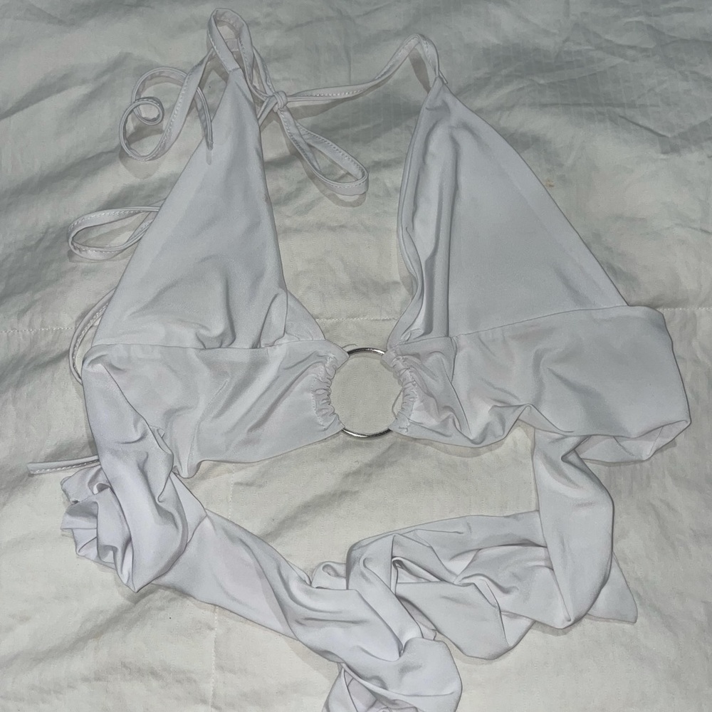 White Tie Around Crop Top